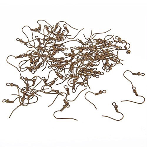 skyllc® 50X Par Gancho para Pendientes Metal Color Bronce Abalorios