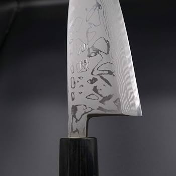 包丁 出刃 ダマスカス 安来鋼白紙２号 150mm 紫檀シノギ柄 仙助 出刃包丁 ダマスカス 安来鋼白紙2号 150mm 紫檀シノギ柄
