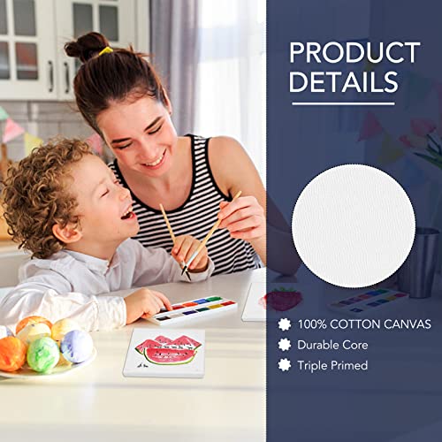 Esrich Mini Stretched Canvas 12 Pack 4 * 4Inch,2/5''Profile Art Primed Canvases For Painting,100% Cotton Small Professional Stretched Canvas For Kids And Art Supplies,For Acrylics,Oils&Other Painting #TOP2