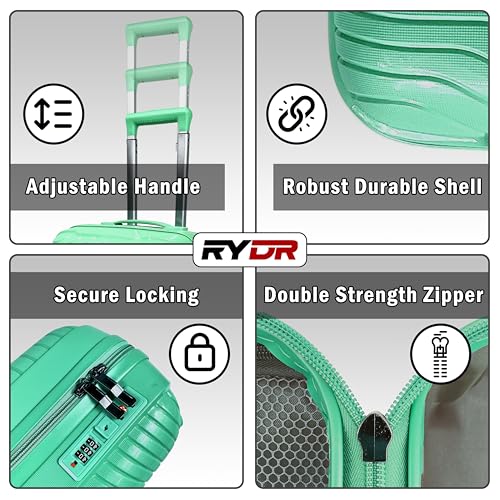 Valises légères RYDR lot de 2 bagages rigides taille M avec roues pivotantes et serrure - 2