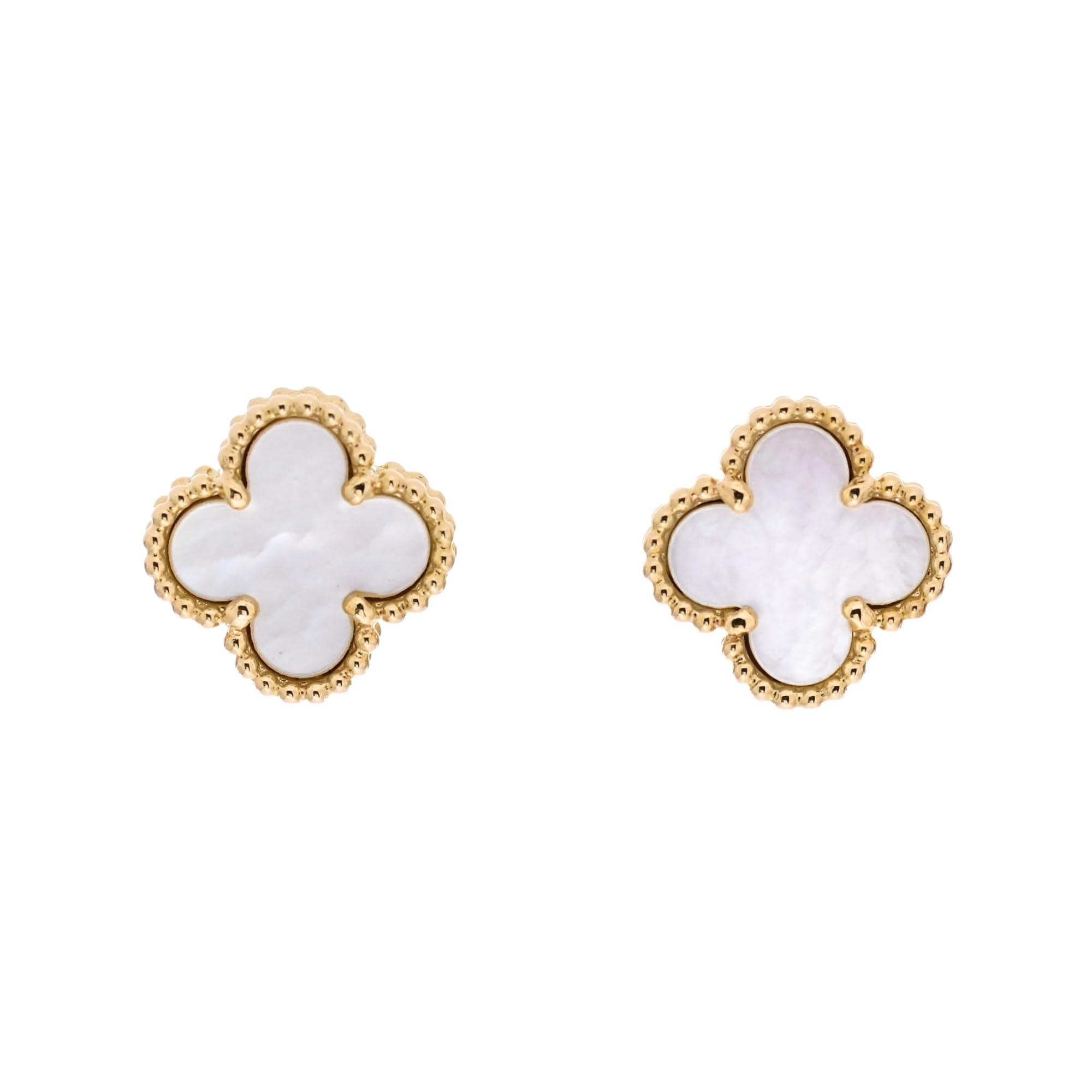 Salve Stainless Steel Van Cleef-Inspired White Clover Coquette Gold Studs Earrings for Women Fashion | Tarnish Free Jewellery Earrings, Ear Studs for Women Stylish (B0D5HX4FVP) Amazon Price History, Amazon Price Tracker