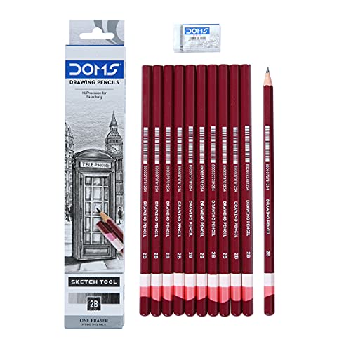 Image of Doms Drawing & Sketching 2B Graphite Pencils (Pack of 10 x 4 Set) (Model Number: DM8158P4)