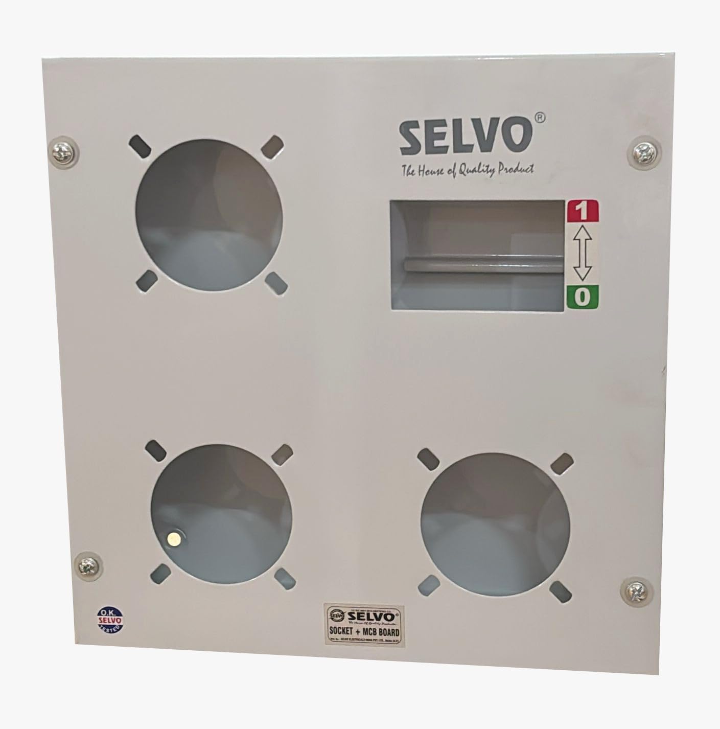 selvo 3 socket +1 mcb slot industrial plug socket distribution board