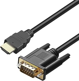 HDMI to VGA (Male to Male) Cable, ALINKER Unidirection Gold-Plated HDMI to VGA Cord Adapter 1080P Resolution Compatible with Computer, Desktop, Laptop, PC, Monitor, Projector, HDTV and More (6 Feet)