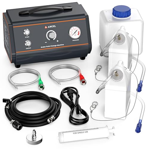 ANCEL BR1000 Automatic Brake Bleeder Kit, One Person Professional Vacuum Brake Pressure Bleeder, Adjustable Pressure Brake Fluid Exchanger Machine with Low Fluid Protection and External Fuse