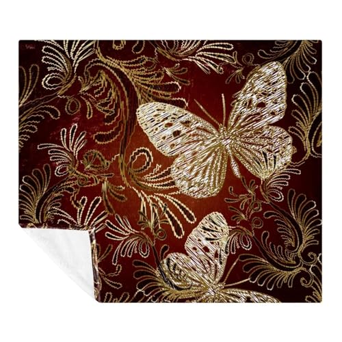 Couverture brodée papillon en microfibre de qualité supérieure pour lit - 2