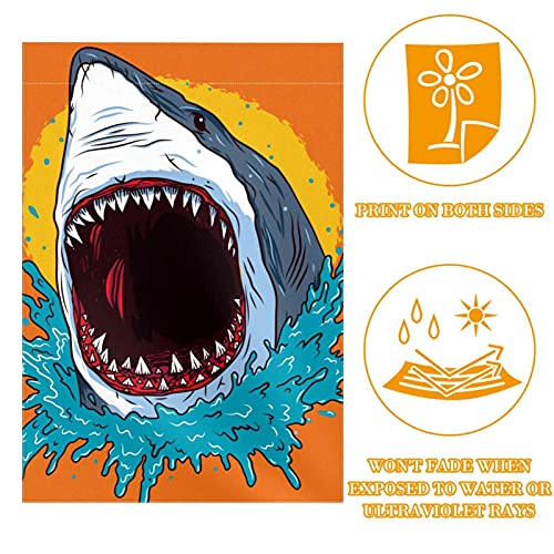 Drapeau de jardin requin en polyester pongé de haute qualité durable - 2