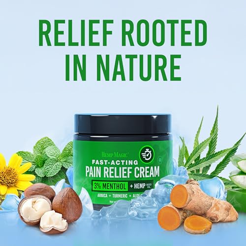 Image of Super Natural Goods Pain Relief Cream Hemp Cream Maximum Joint & Muscle Strength Menthol Rub 16 oz