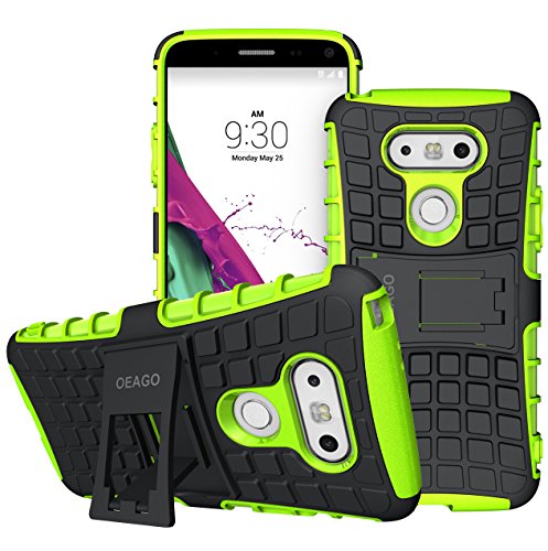 LG G5 Case, OEAGO LG G5 Cover Accessories - Tough Rugged Dual Layer Protective Case with Kickstand for LG G5 - Green