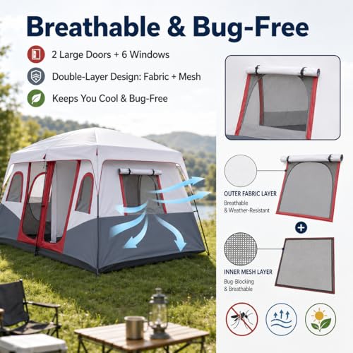 Carpa para camping familiar 8-12 personas impermeable miniatura 5
