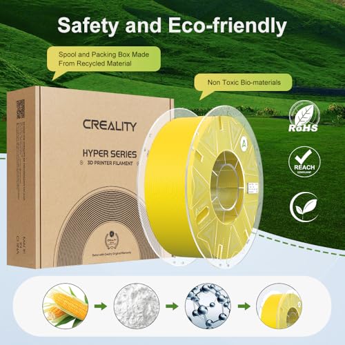 Image of Creality RFID Hyper PLA Filament 1.75mm, Yellow Green Red Blue | 4KG 3D Printer Filament, High Speed 30-600mm /s, PLA Filament Support CFS, Fits for K2 Plus Combo and Most 3D Printers