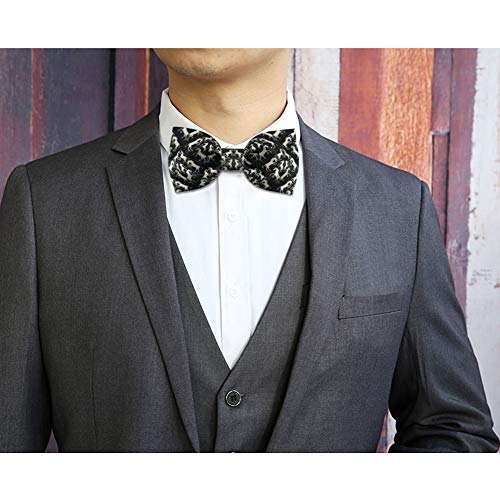 Image of GUUNIEE Men's Satin Silk Racehorse Bow Ties Pre-tied Solid Horse Racing Bowtie