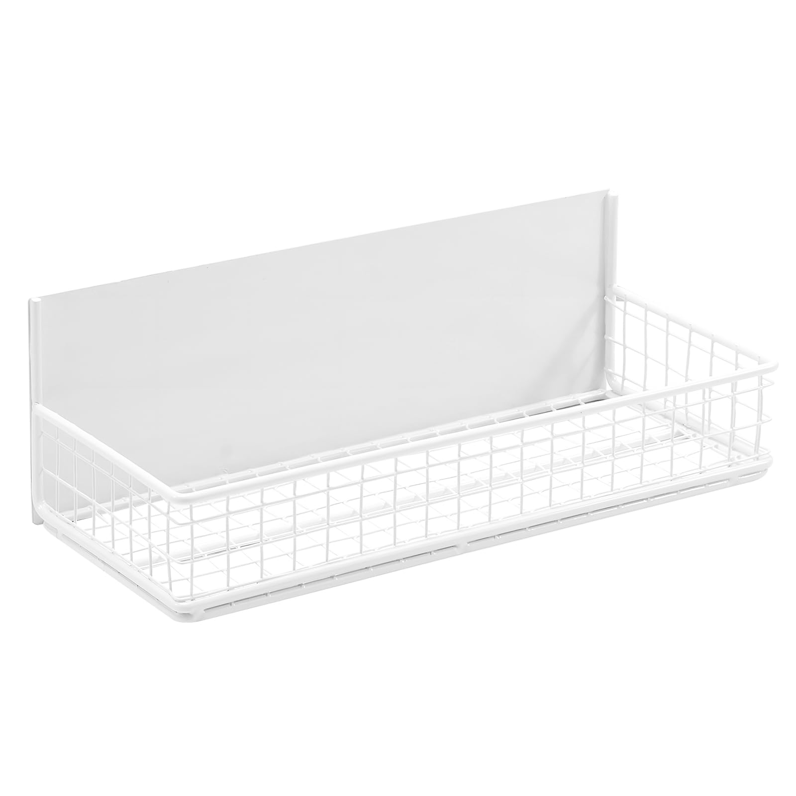 Ganydet Magnetic Basket, Magnetic Shelf for Fridge, Magnetic Spice Rack for Refrigerator Wire Mesh Magnetic Organizer Holder Accessories for Office Kitchen Classroom Storage,White, 9.44