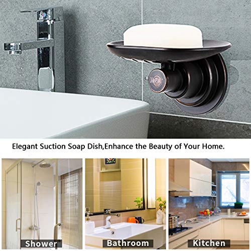 image for JiePai Suction Soap Dish Oil Rubbed Bronze,Super Powerful Vacuum Sucti
