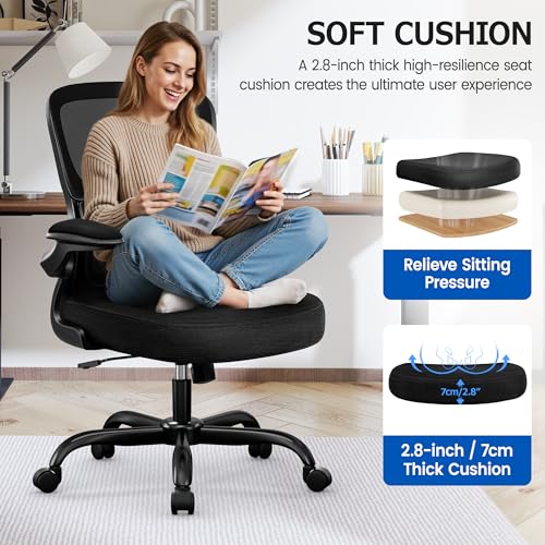 Image of ALLGOD Ergonomic Office Chair, Breathable Mesh Ergonomic Desk Chair with Lumbar Support, Flip-up Armrests, Computer Chairs Comfortable for Home, Office, Work, Standard, 8 Pack