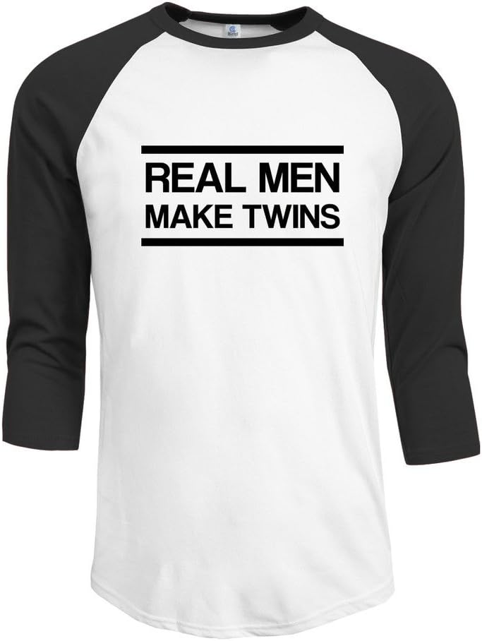 Boy Real Man Make Twins 3/4 Contrast Raglan Sleeve Baseball T Shirt