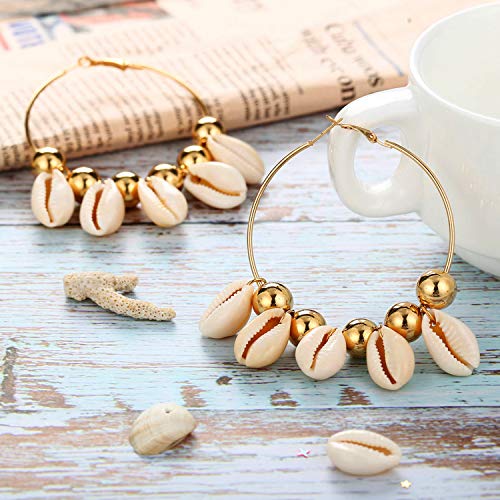Image of Young & Forever Gift Women's Hoops Bohemian Gold Plated Alloy Nature Tassel Hoop Earrings Golden Bead Circle Earrings With For Women