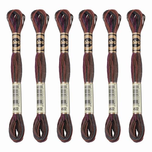 Image of PATIKIL 6 Skeins Embroidery Floss, Polyester Embroidery Threads Bracelets String for Cross-Stitch Hand Embroidery, Brown Black