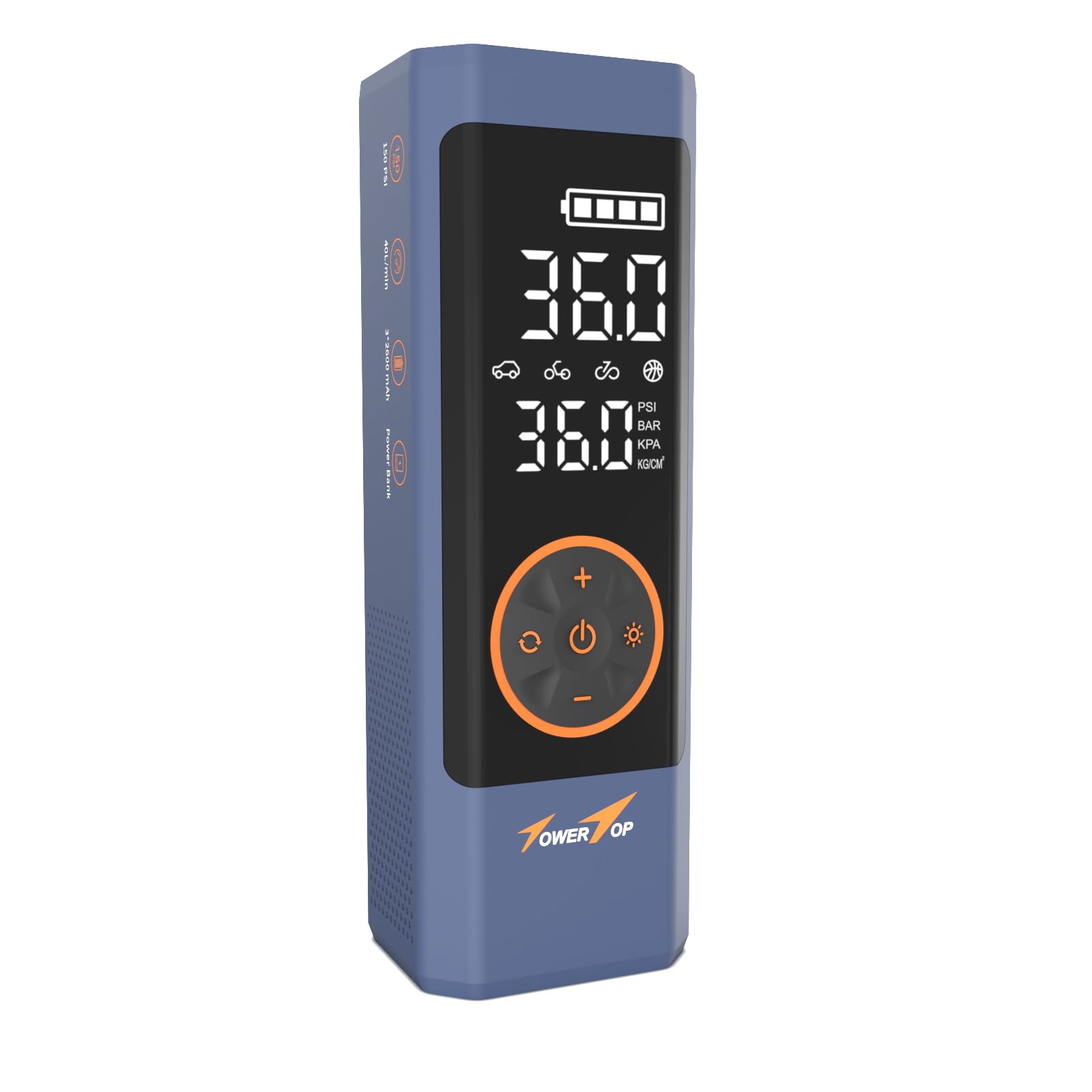 空気入れ 電動 ブルー 英式/米式/仏式バルブ対応 車 自転車 ボール対応