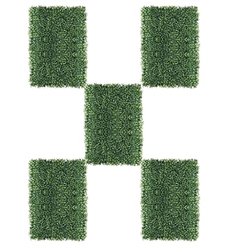 Image of ENUTROF Artificial Grass Vertical Wall Small Leaves Tiles (Green) - Pack of 5 Piece, Plastic; Polyester|| No-A (Maple) || (Size: 40 X 60cm)
