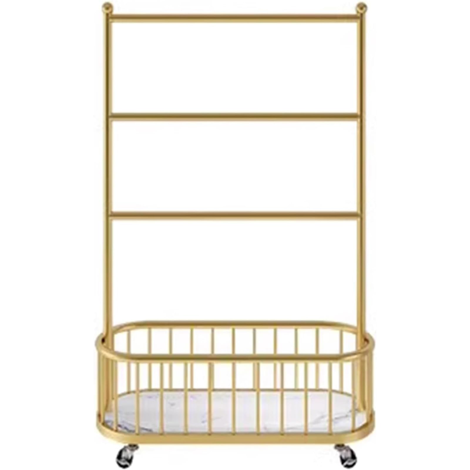YNBSHGAA Metal Underwear Display Stand Floor-Standing Retail Rack for Clothing Stores & Shopping MallsShowcase for Apparel Merchandising,Gold-60x35x140cm