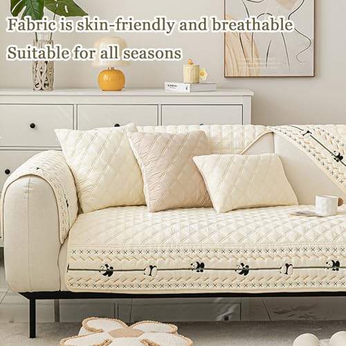 Housse de canapé panda lavable en coton pour protéger les canapés en L des animaux - 5