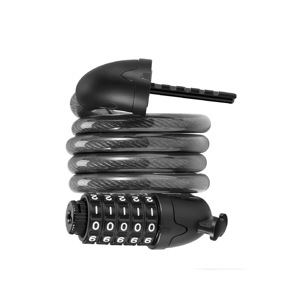 Lucchetto per bicicletta, Lucchetto for bicicletta con catena in acciaio password nera a 5 cifre