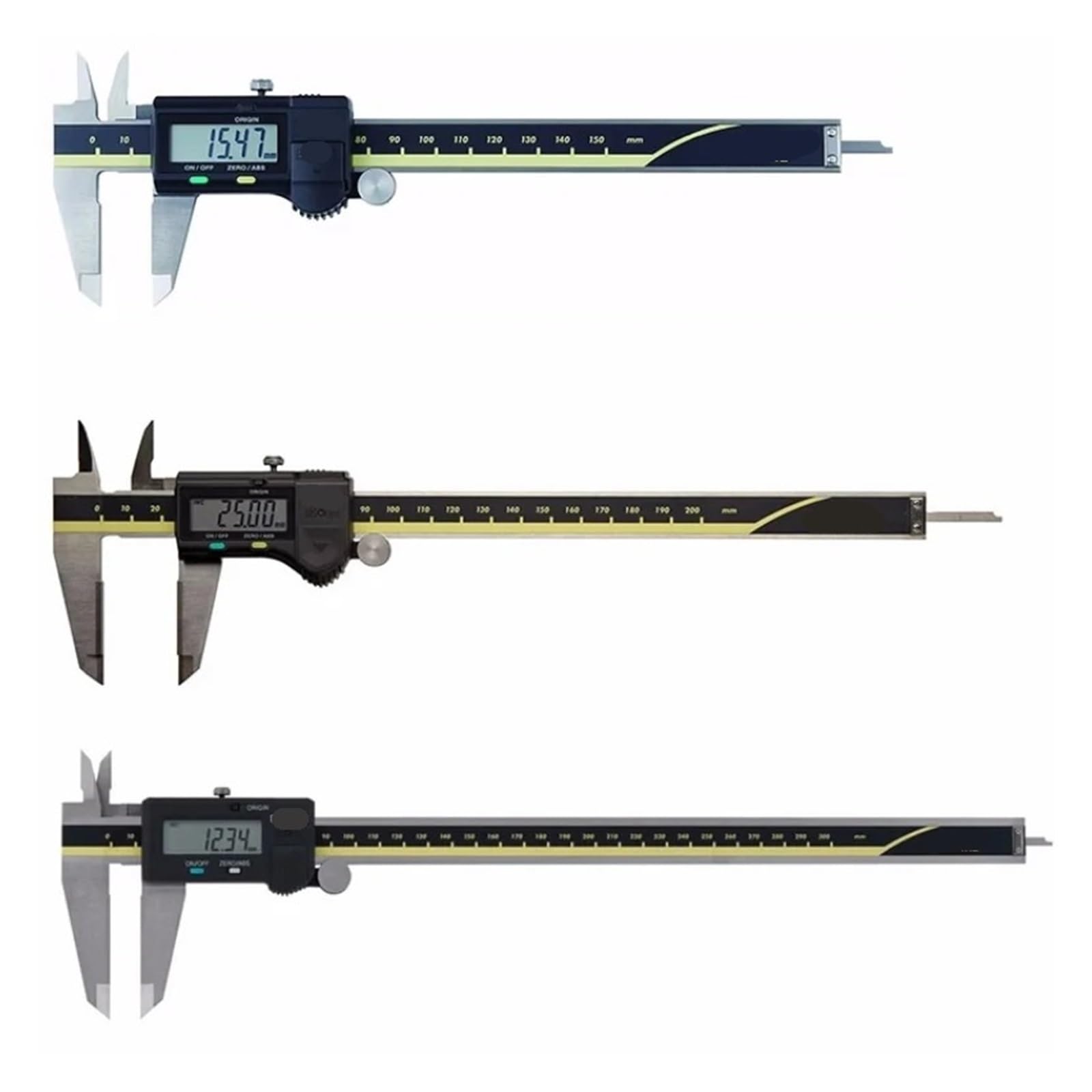 Calibrador Digital absoluto Vernier 500-196-20, Material de Acero Inoxidable/Sistema métrico, 6 Pulgadas, Rango de medición de 0 a 150 mm, precisión de ±0,001 pulgad,300mm (500-193-20)