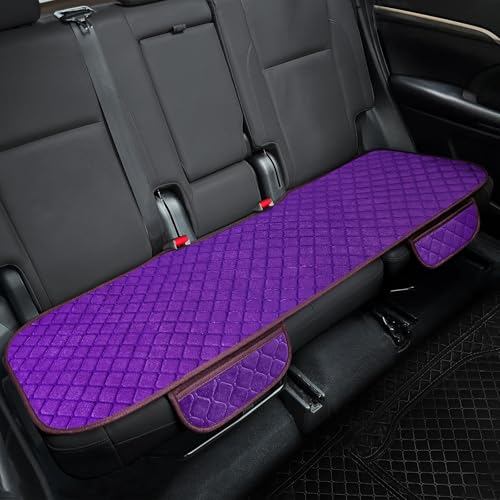 Image of surpassme Comfortable Car Seat Covers Universal Back /Brench Seat Coves for Car Accessories with Storage Pockets, Padded Car Interior Covers for Automotive, SUV, Truck, and Van(Purple)