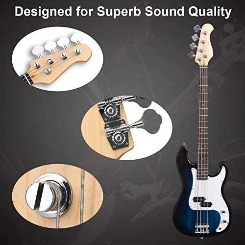 SAFEPLUS 45" Full Size 4 String Electric Bass Guitar with Strap Guitar Bag Amp Cord for Beginner Kit