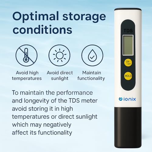 Image of IONIX TDS Meter - Digital Water Quality Tester for Home - Total Dissolved Solids Meter - Water Testing Kit - Portable TDS Meter with 6-Month Warranty