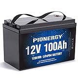 PIONERGY 12V 100Ah Lifepo4 Lithium Battery,12 Volt Lithium Battery with 100A BMS 1280Wh,100Ah 12V...