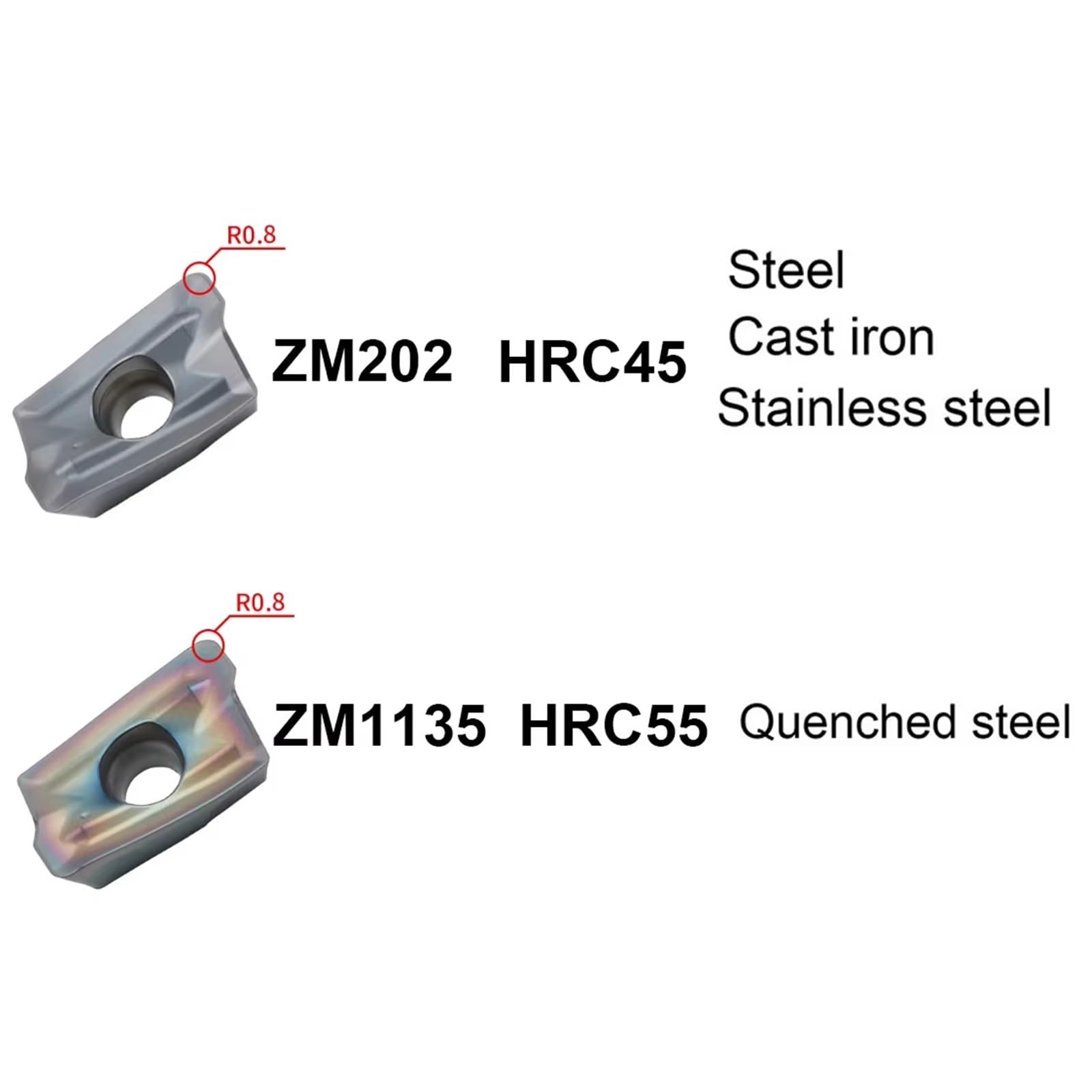 10PCS Hartmetalleinsätze Wendeschneidplatten Werkzeuge(BDMT11T308ER-JT ZM202)