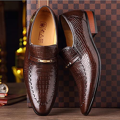 Men's Formal Shoes,Banquet Wedding Prom Dress Shoes British Work OfficeBusiness Leather Shoes,Brown- 40/UK 7/US 7.53