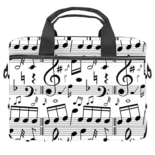 Sacoche bandoulière PC portable 13,3" matelassée et légère imprimé notes de musique