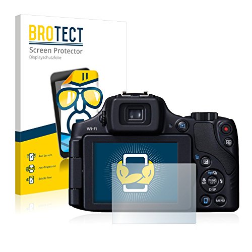 BROTECT Protector Pantalla Compatible con Canon PowerShot SX60 HS Protector Transparente (2 Unidades) Anti-Huellas