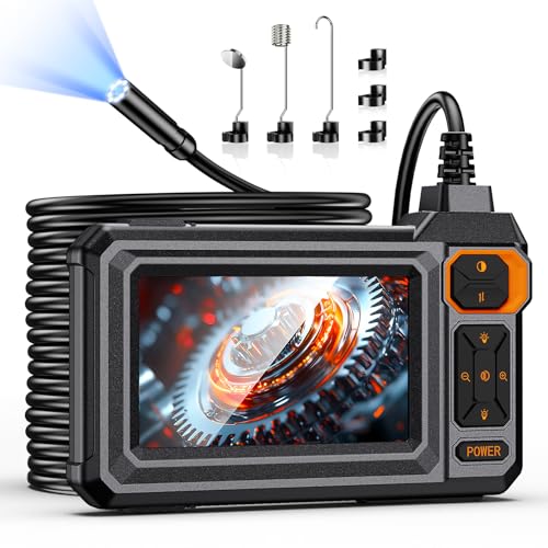 Endoskopkamera mit Licht, 4.3' Endoskop Kamera, 1080P HD Inspektionskamera mit 8 Einstellbaren LED Lichtern, Rohrkamera 5m Wasserdichtes Ip67 Halbstarrer, Kanal-Kamera für Automobilmotor