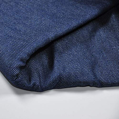 Indigo Blue 8 oz 100% Cotton Denim Chambray Fabric,56 Inches Wide, by The Yard