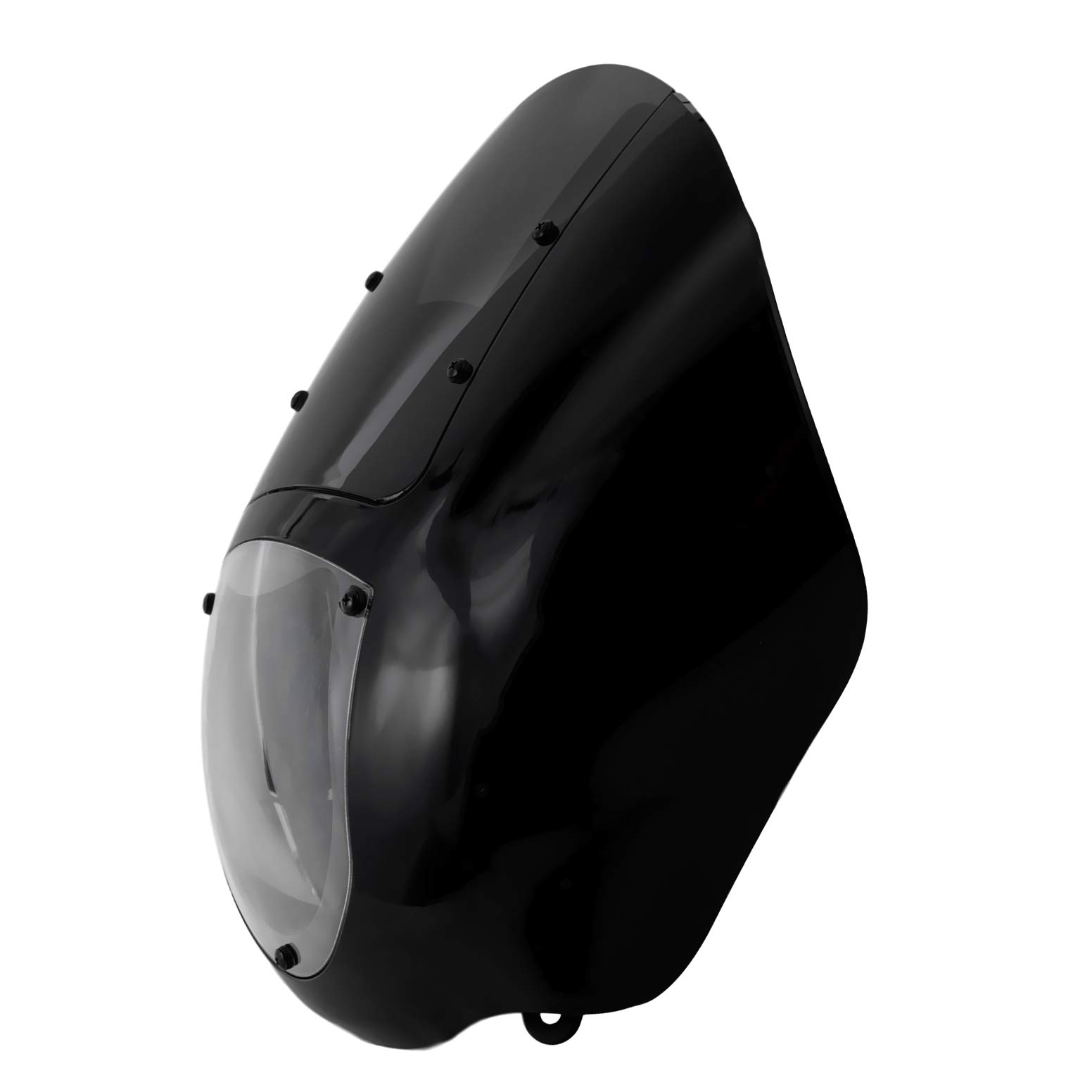 FATECIM Motorcycle Vintage Classic Smoked 5.75” Headlight Quarter Fairing Mask Windshield for 1986-1