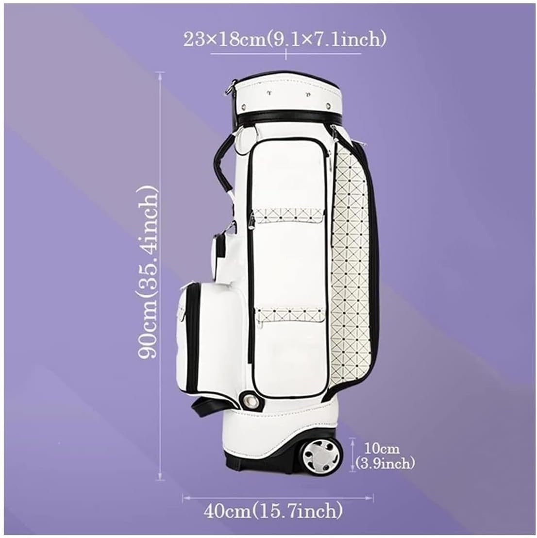 Golf Stand Bags for Men and Women Leather Golf Club Carry Bags Golf Equipment Portable Lightweight Golf Club Cart Bags, White