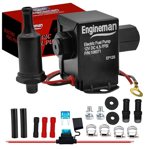 Engineman Universal Electric Fuel Pump Kit 12v 4.5-7psi Gas Diesel In-line In...