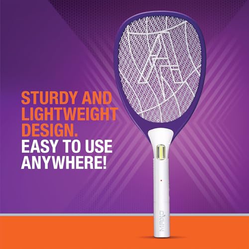 Image of Maxo Anti Mosquito Racquet with 2-watt LED Light | Light-Weight Instant & Effective Mosquito Control Bat for a Safer Home | 350 maH Long Life Battery | Warranty: 6 Months Warranty