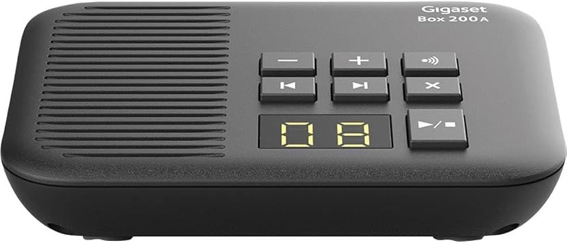 Gigaset DECT Basisstation Box 200A mit Anrufbeantworter fur Ihr eigenes Kommunikationssystem mit Gigaset Mobilteilen - Basis unterstutzt 6 Mobilteile fur den analogen Telefonanschluss, in Schwarz