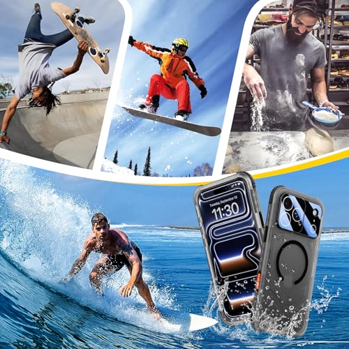 SPIDERCASE Magnetic for iPhone 17 Pro Max Case Waterproof,[Built-in Screen & Camera Protector] [IP68 Underwater] 12FT Military Shockproof, Dustproof, Anti-Scratched Phone Case,Black/Clear by SPIDERCASE - Used condition - Image 6
