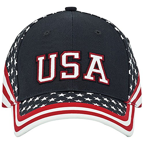 MG Washed Cotton Twill Stars & Stripes USA Ball Cap Hat USA Flag Cap - Image 2