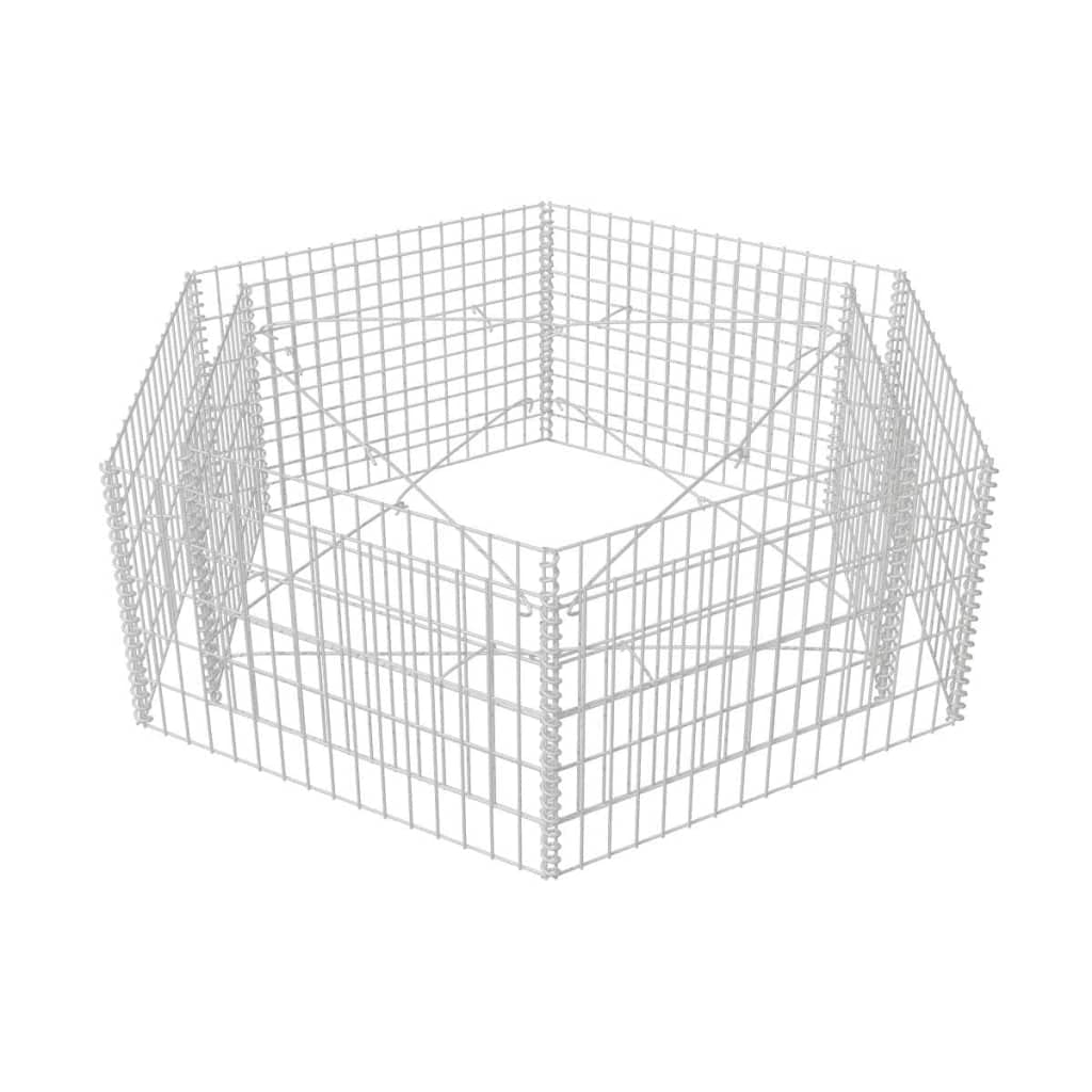 vidaXL Gabbione Letto Rialzato Esagonale 160x140x50 cm Recinzione Giardino