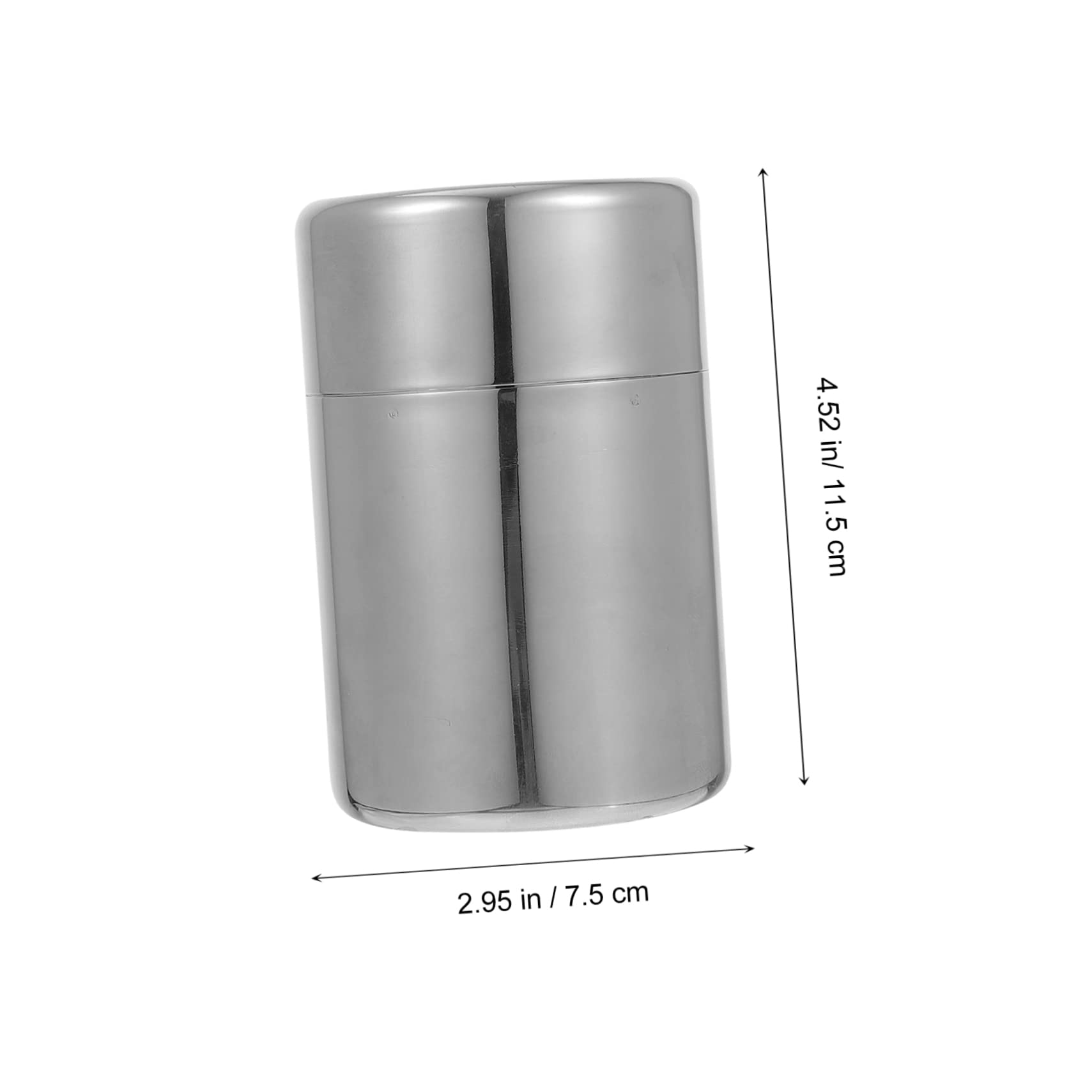 PLAFOPE Small Stainless Steel Airtight Tea Canister with Double Lid Metal Storage Container for Household Tea Leaf Preservation and Sealing Packaging - Image 2