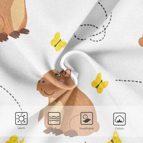 Cute Capybaras Brown White Cute Panties Girl Girls Underwear Toddler Cotton Fun Print Briefs Undies Kids 2t3