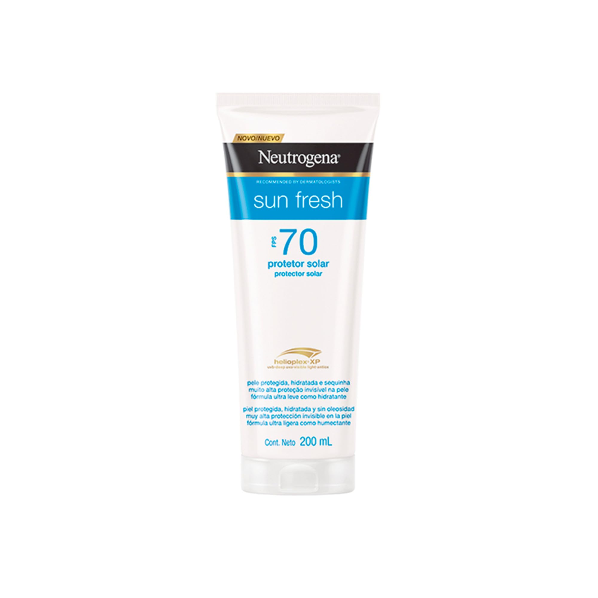 Cuidados Pós-Sol: Hidratação e Regeneração da Pele 2 NeutrogenaSun Fresh Protetor Solar Corporal, FPS 70, 200ml