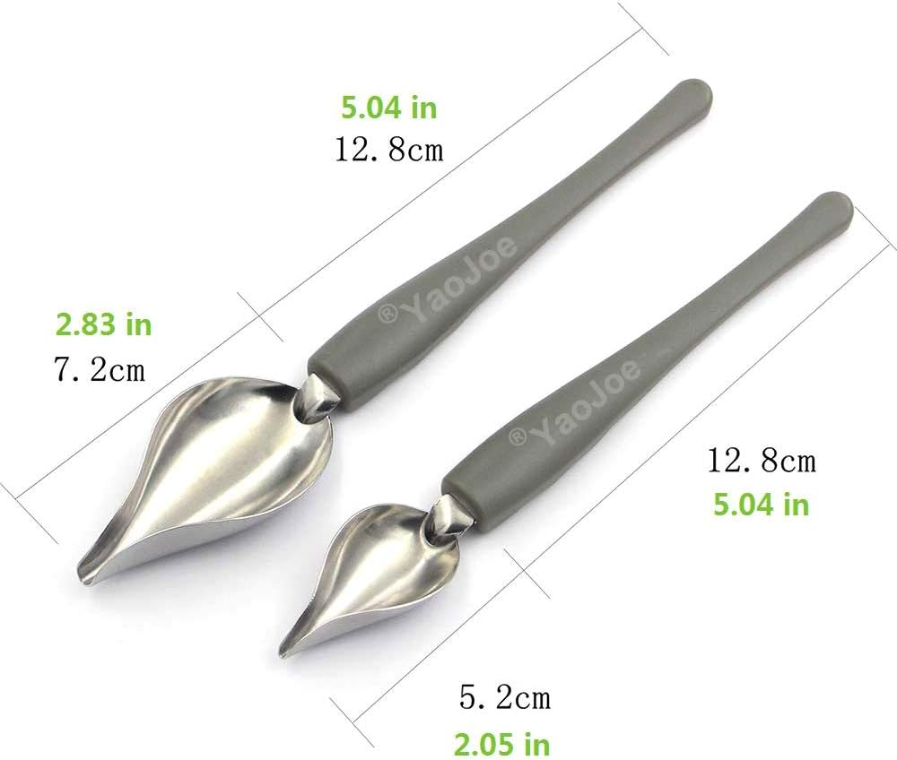 Professional Culinary Drawing Decorating Spoons Set, 2 Pcs Plating Decorating Pencil Spoon for Decorative Plates, Cake,Dessert with Comfortable Handle